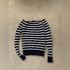 Brandy striped off the shoulder top